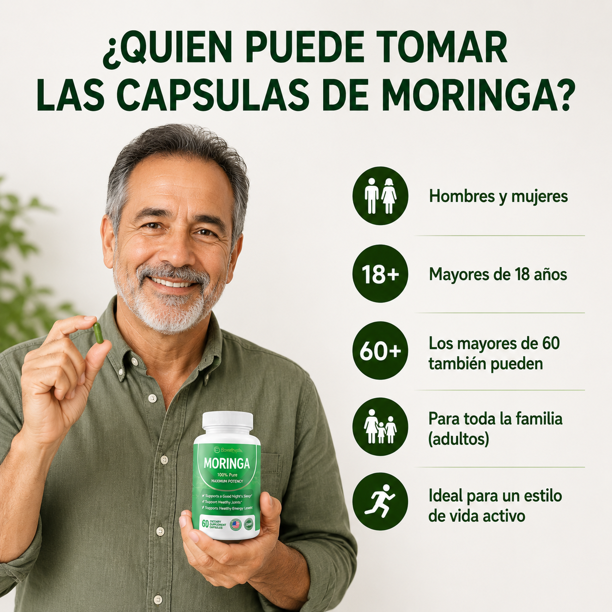 Oferta Especial 2x1: Suplemento de Moringa en Cápsulas