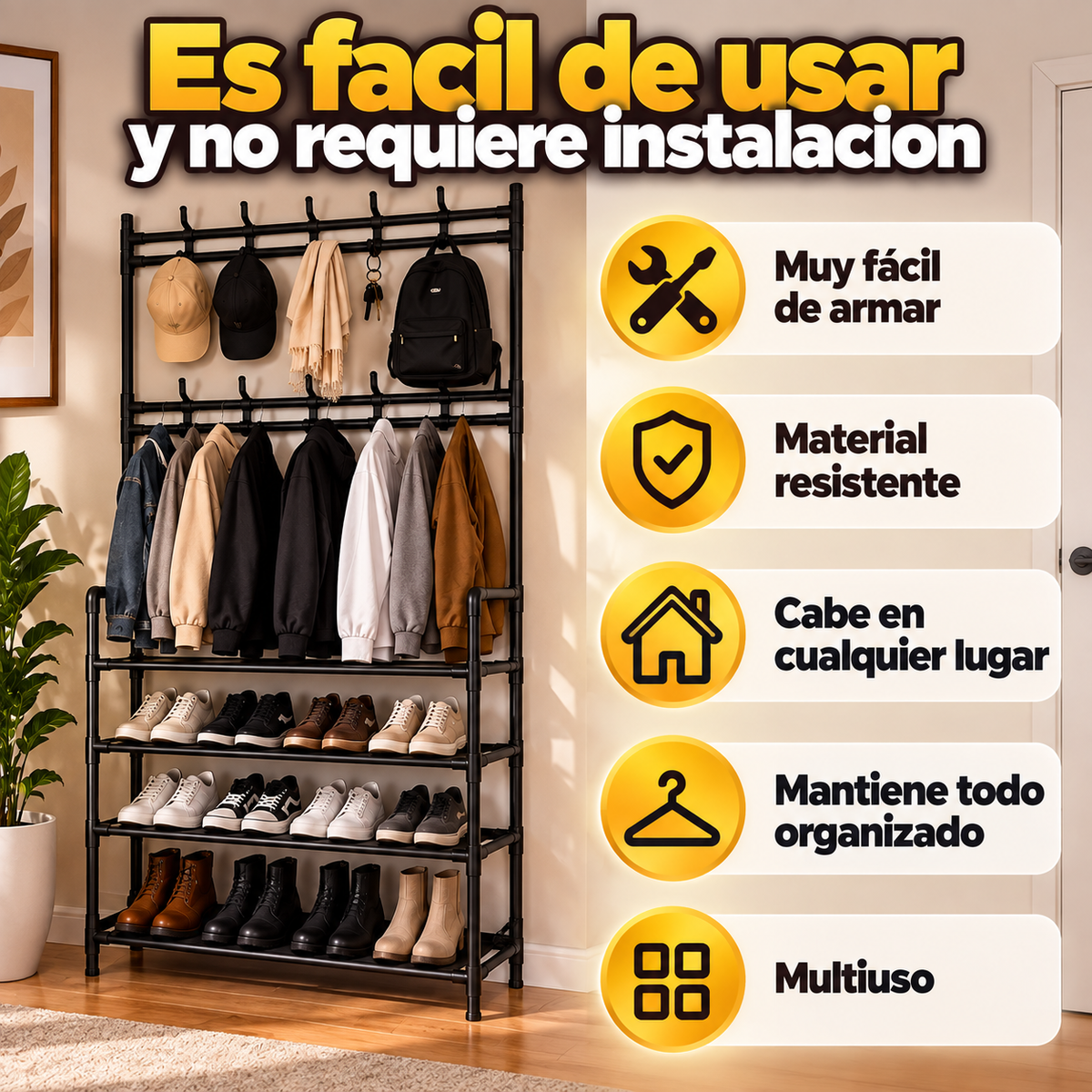 Zapatero Perchero Multifuncional