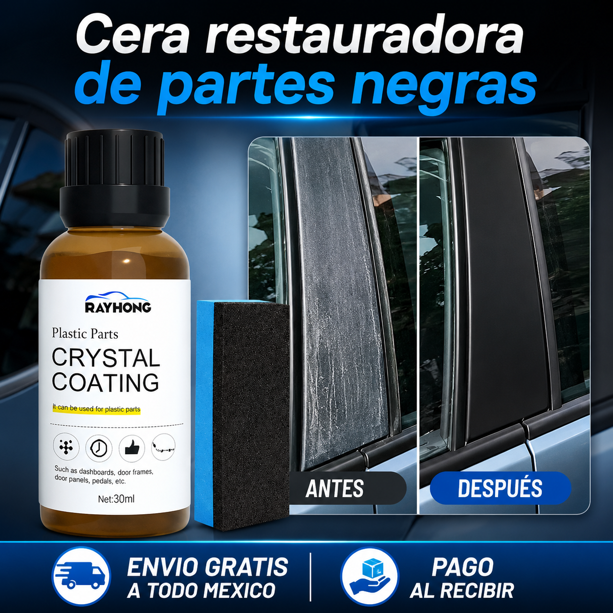 Crystal Coating: Restaurador de plásticos y partes negras