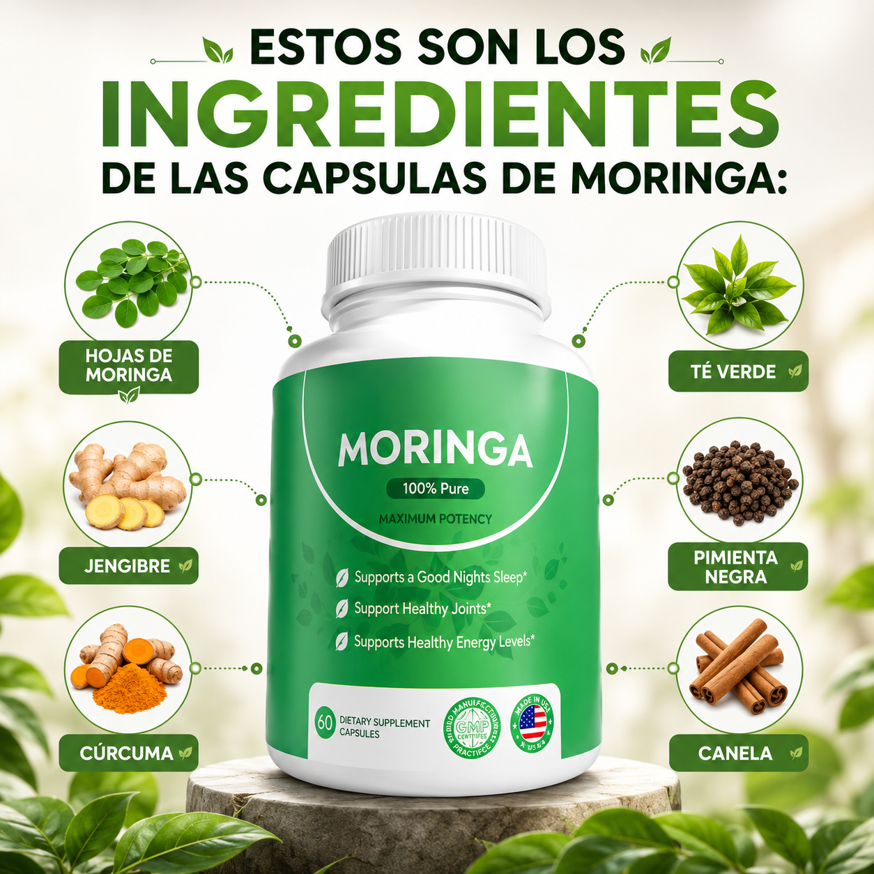 Oferta Especial 2x1: Suplemento de Moringa en Cápsulas