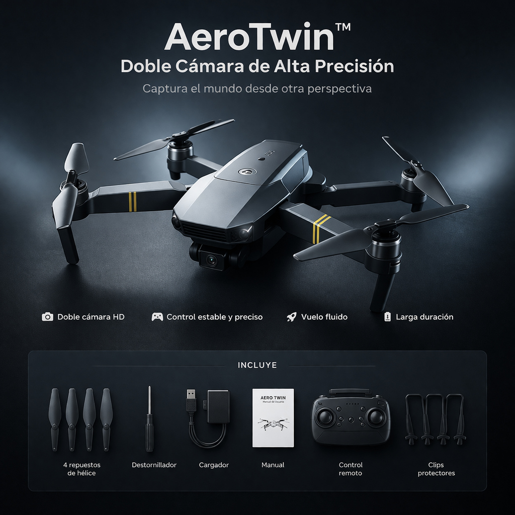 AeroMax 2026™ | Dron Doble Cámara 4K | Full Accesorios