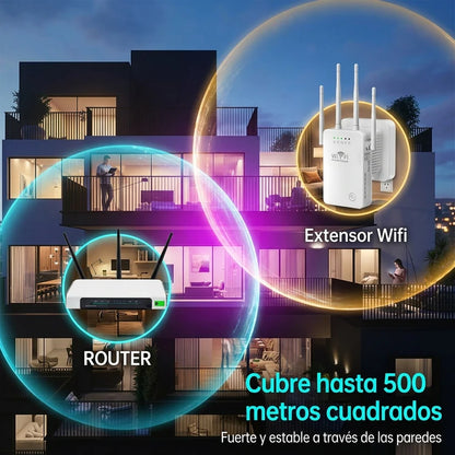 WifiMax™ | Repetidor de Señal Wifi 600mbp - Amplificador 50 Metros