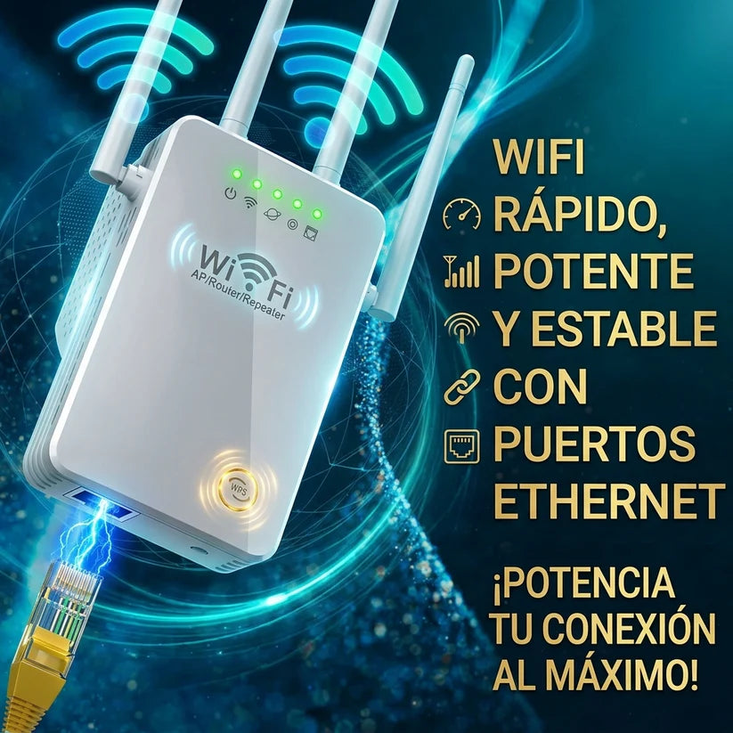 WifiMax™ | Repetidor de Señal Wifi 600mbp - Amplificador 50 Metros