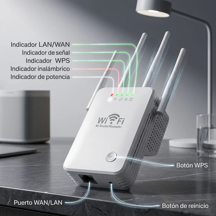 WifiMax™ | Repetidor de Señal Wifi 600mbp - Amplificador 50 Metros