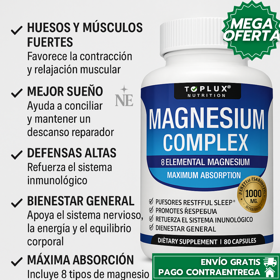 Magnesium Complex™ | Magnesio 8 en 1 para Músculos, Sueño y Bienestar