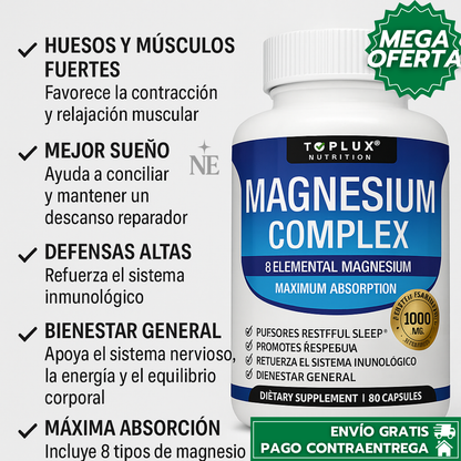 Magnesium Complex™ | Magnesio 8 en 1 para Músculos, Sueño y Bienestar