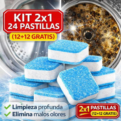 Kit 2x1 de 24 Pastillas Limpia Lavadora