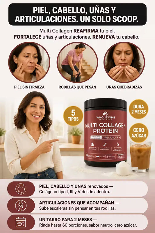 MULTICOLLAGEN PROTEIN™ 5 Tipos de Colágeno para Piel, Cabello, Uñas y Articulaciones | 454g
