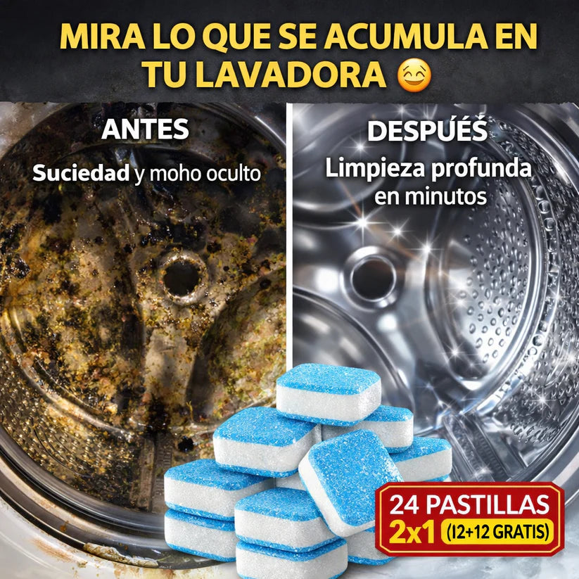 Kit 2x1 de 24 Pastillas Limpia Lavadora
