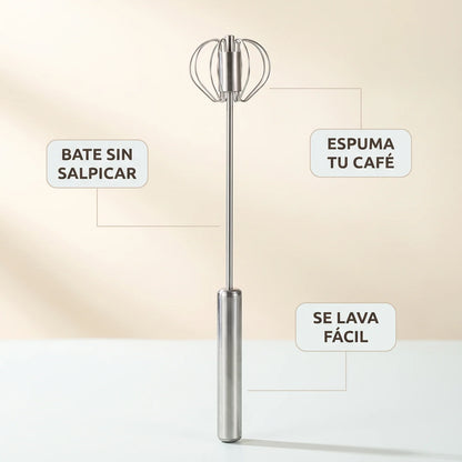 Batidor de cocina acero inoxidable - Bate sin esfuerzo