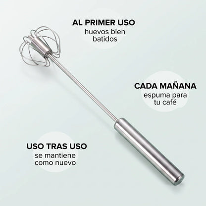 Batidor de cocina acero inoxidable - Bate sin esfuerzo