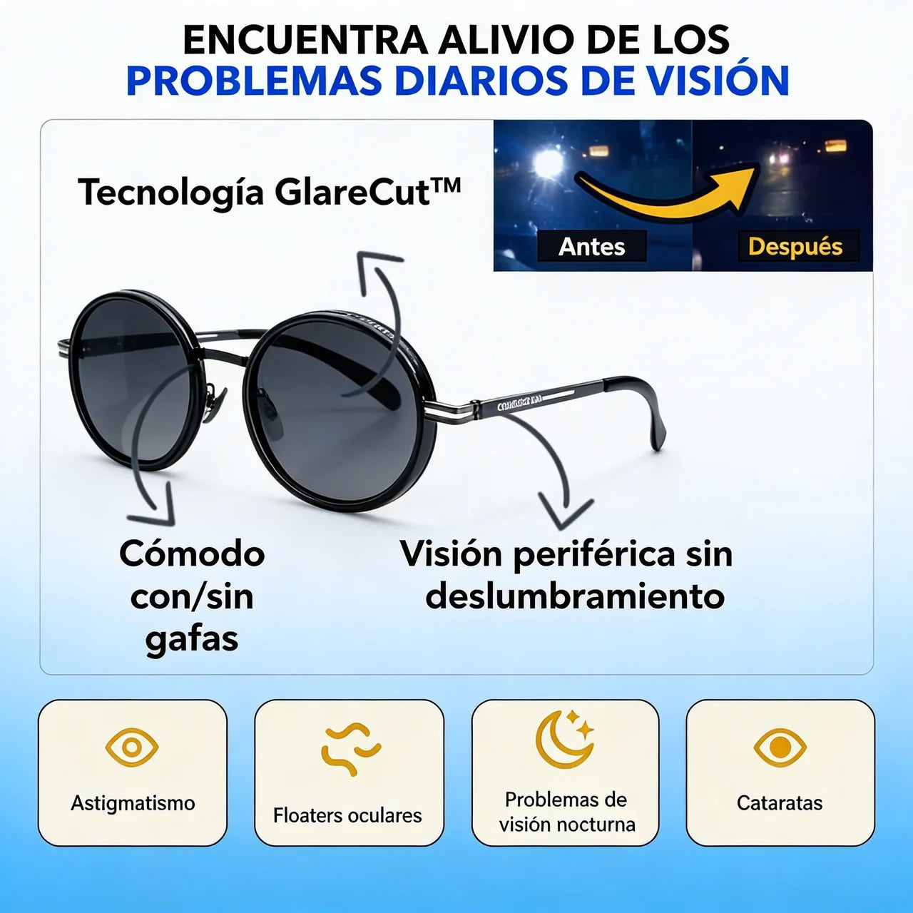 VisionPro™ | Lentes de sol negros ajustables