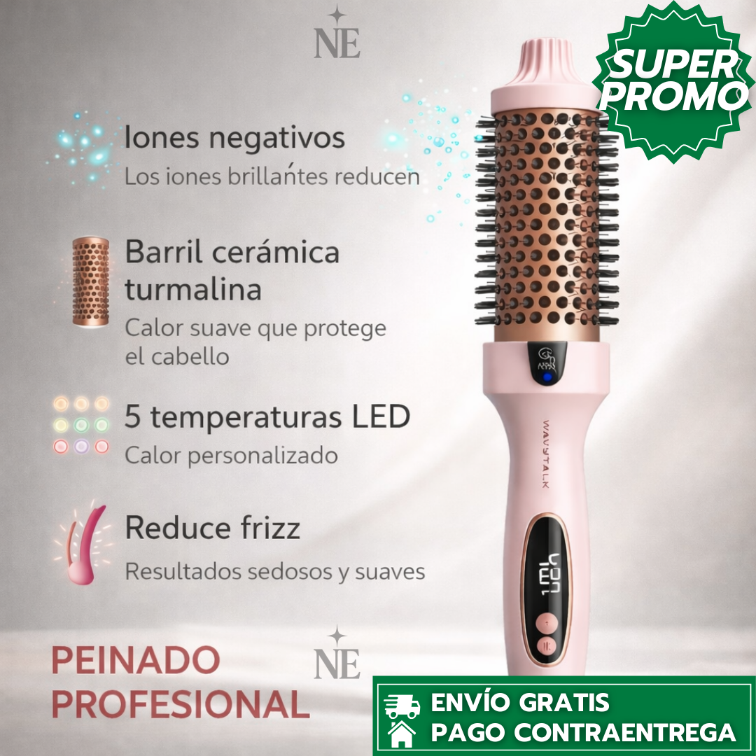 WAVYTALK™ | Cepillo Térmico Iónico para Cabello Perfecto en Minutos