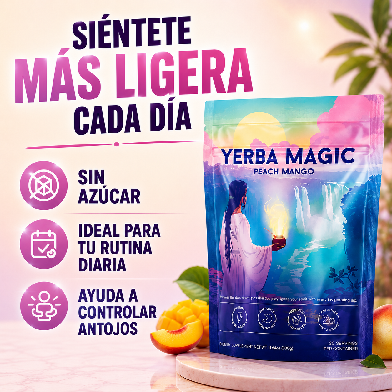 Yerba Magic | Té en polvo sin azúcar que desinflama tu abdomen