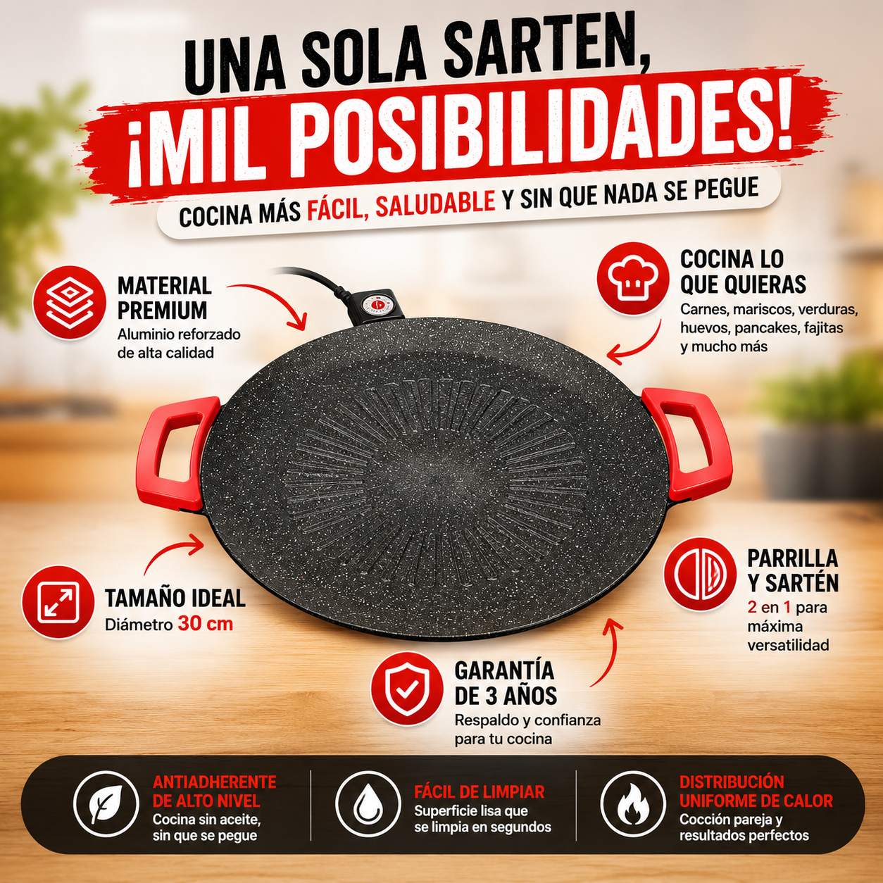 Sarten Coreano Parrillero 40cm