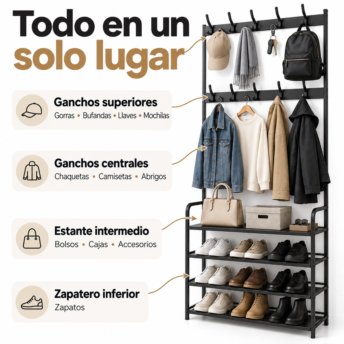 Zapatero Perchero Multifuncional